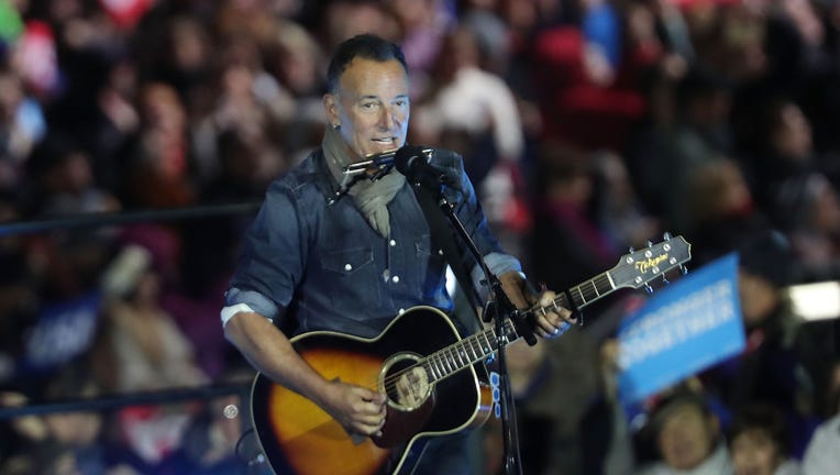 PITTSBURGH, PA - NOVEMBER 07: Musician Bruce Springsteen performs at an election eve rally for Democratic presidential nominee former Secretary of State Hillary Clinton on November 7, 2016 in Philadelphia, Pennsylvania. As the historic race for the presidency of the United States comes to a conclusion, both Clinton and her rival Donald Trump are making their last appearances before voting begins tomorrow. (Photo by Spencer Platt/Getty Images)