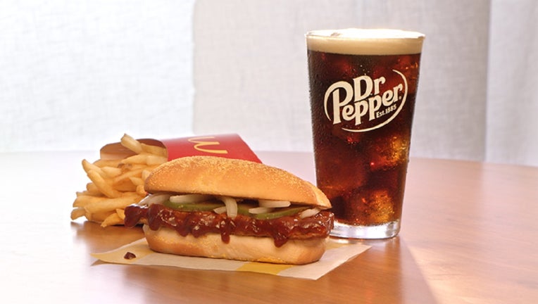 The fast food chain has announced the return of its saucy fan-favorite McRib, which will hit menus at 10,000 restaurants nationwide starting Oct. 7.