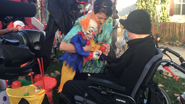 A mother has created an elaborate Halloween display at her San Jose home for her terminally-ill son.