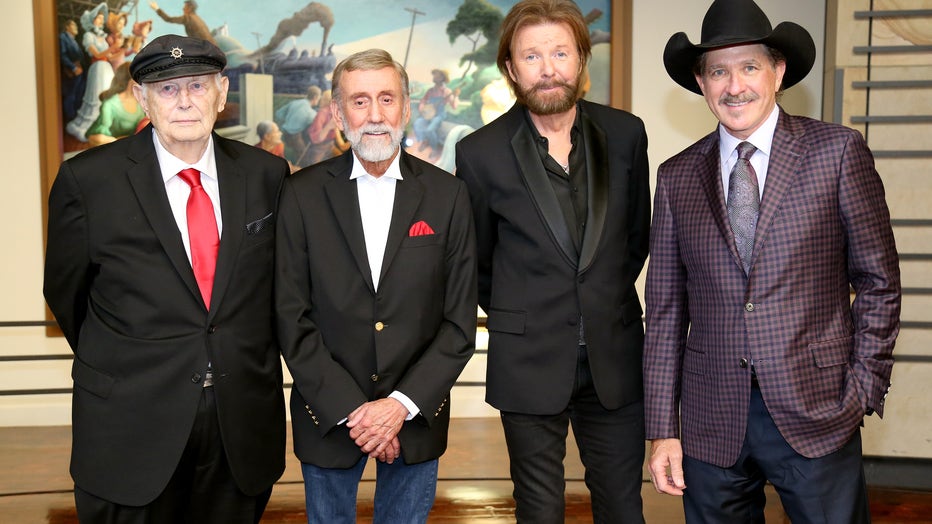 Inductees Jerry Bradley, Ray Stevens, Ronnie Dunn and Kix Brooks of Brooks and Dunn (L-R) attend the 2019 Country Music Hall of Fame Medallion Ceremony at Country Music Hall of Fame and Museum on October 20, 2019 in Nashville, Tennessee. (Photo by Terry Wyatt/Getty Images for Country Music Hall of Fame and Museum)