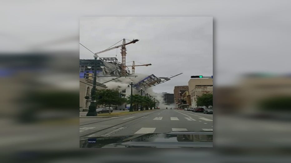 Building collapse in New Orleans, Louisiana.