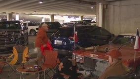 Longhorn, Tech fans brave rain ahead of Friday's game