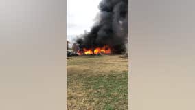 Burnet County home engulfed by fire on Thanksgiving morning