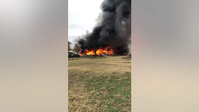 Burnet County home engulfed by fire on Thanksgiving morning