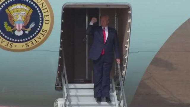 President Trump lands in Austin following slight delay