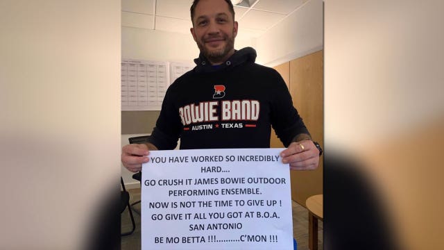 Bowie High School band gets encouragement from actor Tom Hardy