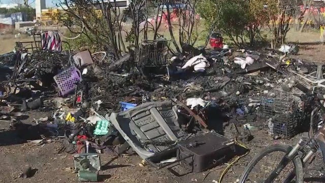 Fire at homeless camp in South Austin