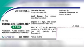 RECALL: Depression medication Mirtazapine recalled due to label error on declared strength