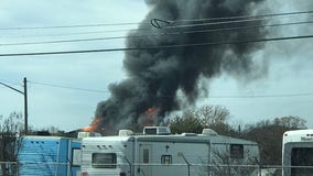 Four fire departments respond to large Lake Travis structure fire