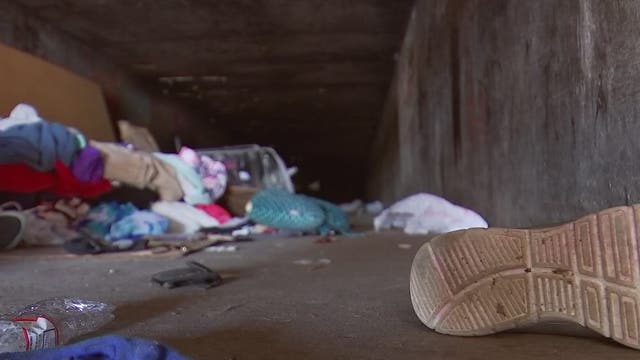 Cleanup begins at homeless camps near drainage sites