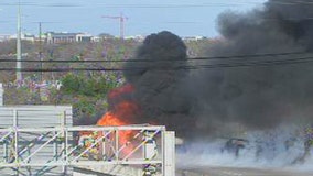 APD: Car fire shuts down upper deck on I-35