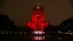 Houston City Hall lit red for Altobelli family killed in helicopter crash