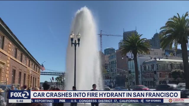 Car slams into San Francisco fire hydrant