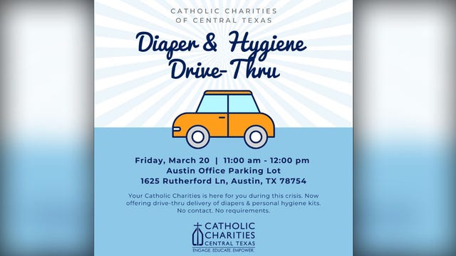 Catholic Charities of Central Texas holds baby diaper drive-thru amid coronavirus outbreak