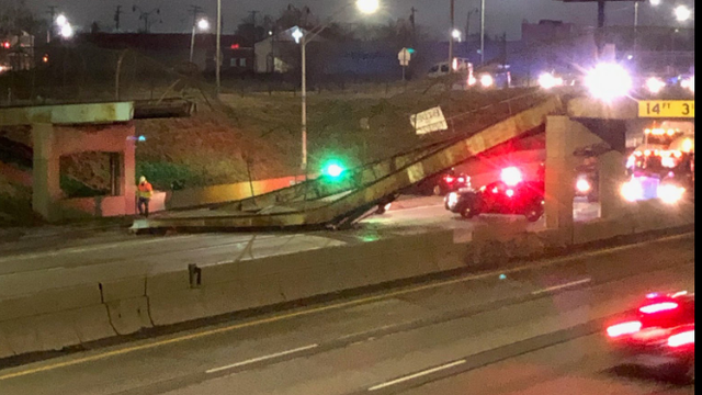 Townsend pedestrian crosswalk collapses over I-94 at Van Dyke, all lanes closed