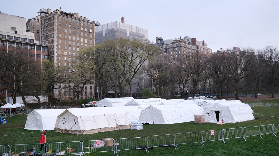 Emergency Hospital Setup In Central Park To Cope With Coronavirus Pandemic