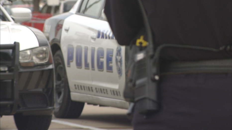 Dallas Police Department officer with car