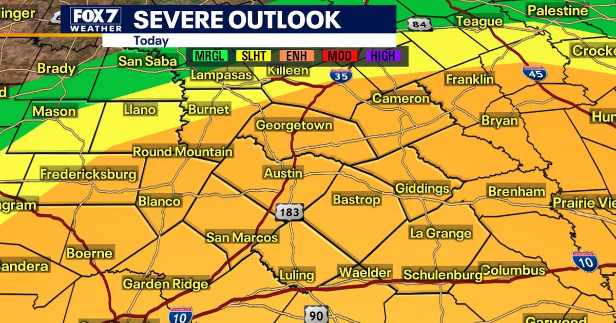 Much of Central Texas under enhanced risk for severe storms | FOX 7 Austin