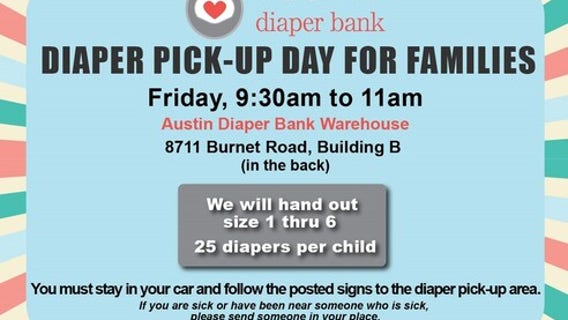 Austin Diaper Bank holds second public diaper pick-up for families impacted by coronavirus