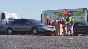 Central Texas Food Bank holds food distribution event at Del Valle High School