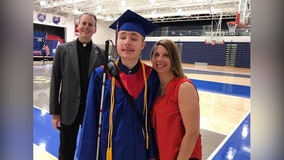 Blind high school senior graduates as valedictorian, receives scholarship to university