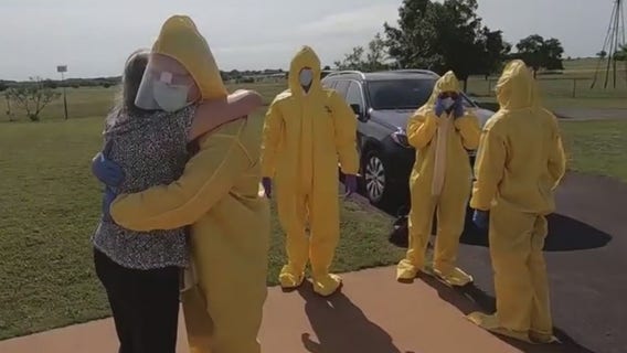 Austin man orders hazmat suit for a special and safe Mother's Day hug