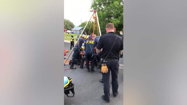 VIDEO: ATCEMS rescues person trapped 55 feet inside Austin storm drain