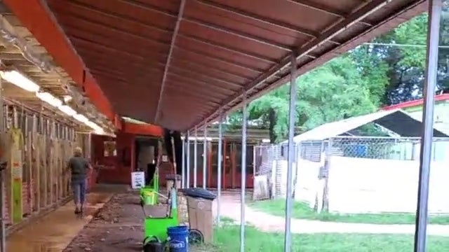 Kennels at Austin Pets Alive! flood due to severe weather