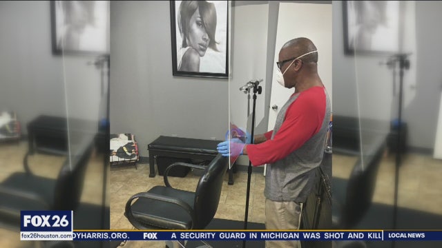 Houston inventor creates 'The Deflector' shield for salon safety