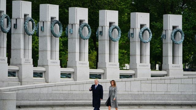 Trump joins World War II veterans at V-E Day ceremony