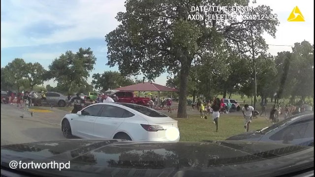 Dashcam video captures chaos after shooting at Fort Worth park on Mother's Day