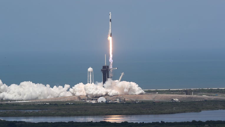 2feb6c4f-SpaceX Falcon-9 Rocket And Crew Dragon Capsule Launches From Cape Canaveral Sending Astronauts To The International Space Station