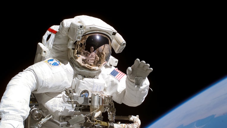 Astronaut Tanner On Space Walk