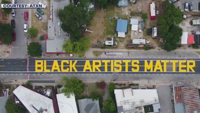 “Black Artists Matter” mural painted on the east side