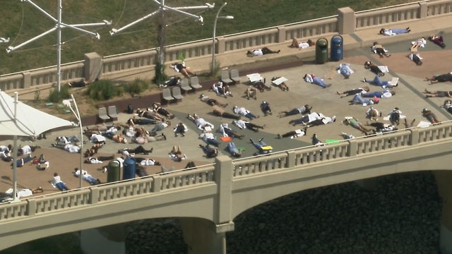 North Texas healthcare professionals hold 'die-in' protest in Dallas over police brutality