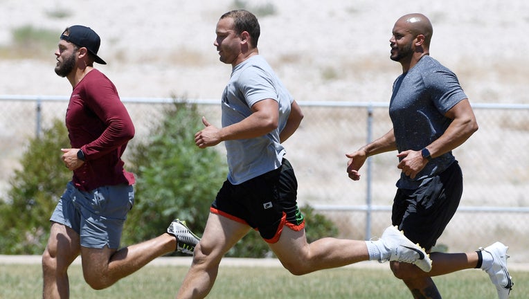 Las Vegas Raiders Hold Practice In Park