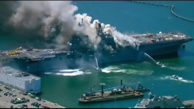 57 injured following explosion, fire aboard ship at Naval Base San Diego