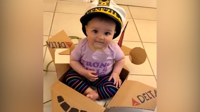 Video: Baby takes ‘flight’ around home after trip to visit relatives gets canceled amid COVID-19 pandemic