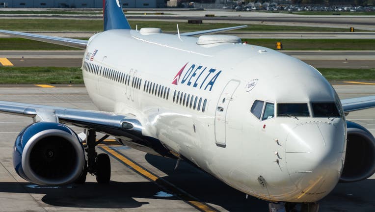 Delta Air Lines Boeing 737-900ER aircraft seen at Norman Y.