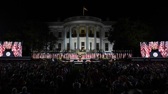 Crowd of 1,500, many without masks, packed onto White House South Lawn amid pandemic for Trump's RNC speech