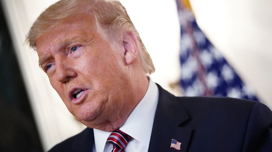 President Donald Trump speaks on judicial appointments in the Diplomatic Reception Room of the White House in Washington, DC on Sept. 9, 2020. (Photo by MANDEL NGAN/AFP via Getty Images)