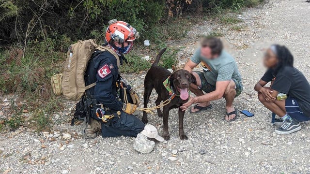 ATCEMS medic rescues dog that fell off a cliff