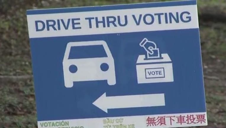 Drive-thru voting Harris County, Texas