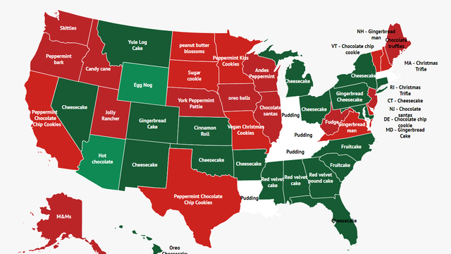 Zippia releases list of most popular Christmas treat in each state