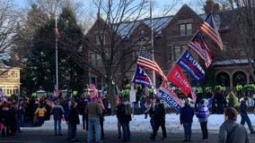 Pro-Trump protesters gather outside Minnesota Capitol, Governor's mansion