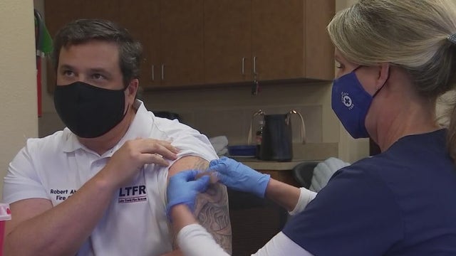 Lakeway firefighters receive COVID-19 vaccinations on Friday