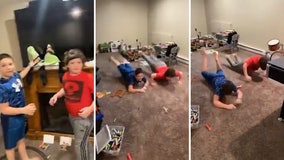 Brothers bust out celebratory 'worm' after being surprised with trip to Disney World