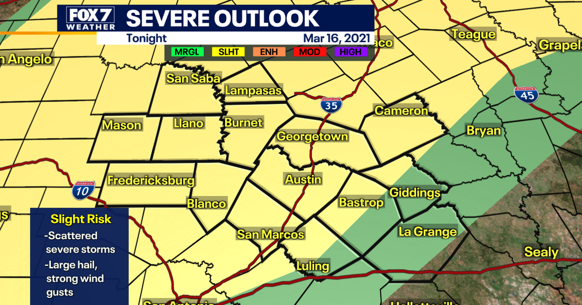 Most of Central Texas under a 'slight risk' for severe weather | FOX 7 ...