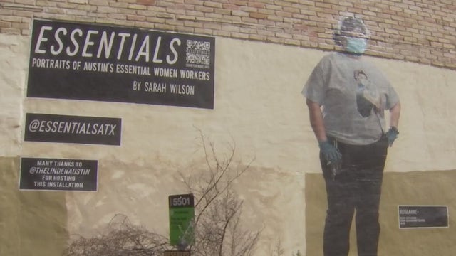 Austin photographer's giant portraits honor female essential workers