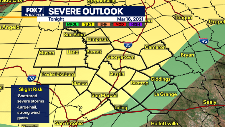 If we do see severe storms, the main hazards will be wind gusts near 60 mph and quarter-sized hail.